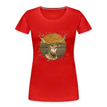 Deer - Women's Premium Organic T-Shirt - red - Front - Mia (176cm)