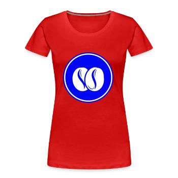 Kaffeebohne Symbol - Frauen Premium Bio T-Shirt - Rot - Vorne - Mia (176cm)