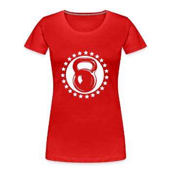 Bodybuilding Gewichtheben Fitness Workout - Frauen Premium Bio T-Shirt - Rot - Vorne - Mia (176cm)
