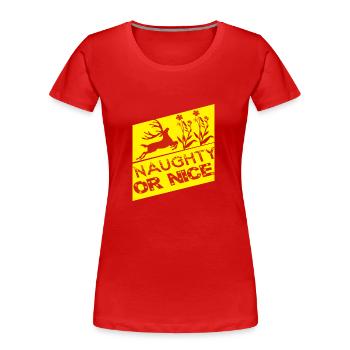 Coquin ou gentil - T-shirt bio Premium Femme - rouge - Devant - Mia (176cm)
