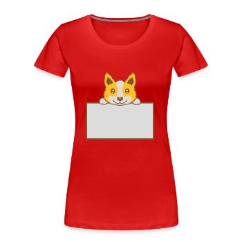 Schild zeigender braver Hund - Frauen Premium Bio T-Shirt - Rot - Vorne - Mia (176cm)