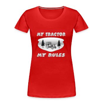 Traktor - Frauen Premium Bio T-Shirt - Rot - Vorne - Mia (176cm)