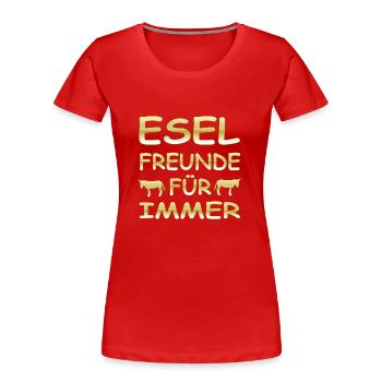 Esel - Frauen Premium Bio T-Shirt - Rot - Vorne - Mia (176cm)