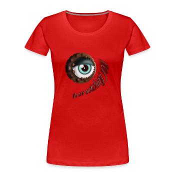 We are watching you - Frauen Premium Bio T-Shirt - Rot - Vorne - Mia (176cm)