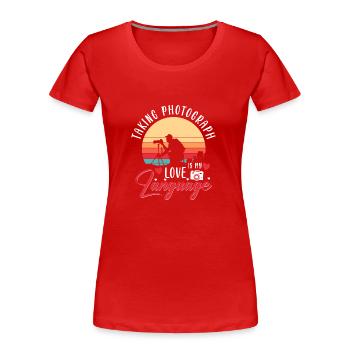 Kamera Foto Bild - Frauen Premium Bio T-Shirt - Rot - Vorne - Mia (176cm)