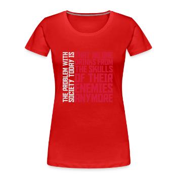boissons de crânes ennemis - T-shirt bio Premium Femme - rouge - Devant - Mia (176cm)