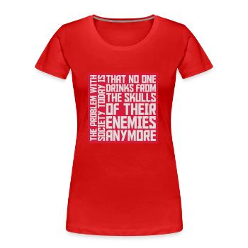 boissons de crânes ennemis - T-shirt bio Premium Femme - rouge - Devant - Mia (176cm)