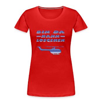 Hubschrauber - Frauen Premium Bio T-Shirt - Rot - Vorne - Mia (176cm)