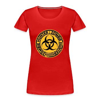 chasseur de zombies citation d’Halloween - T-shirt bio Premium Femme - rouge - Devant - Mia (176cm)