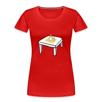 Tisch Möbel Cartoon symbol kerzen - Frauen Premium Bio T-Shirt - Rot - Vorne - Mia (176cm)