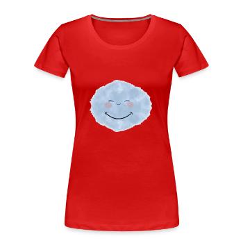 Nuage smile - T-shirt bio Premium Femme - rouge - Devant - Mia (176cm)