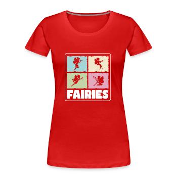 Fee Schwester Feen - Frauen Premium Bio T-Shirt - Rot - Vorne - Mia (176cm)