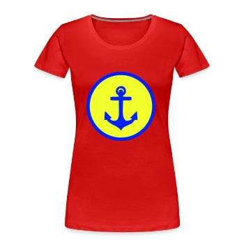 Anker - Frauen Premium Bio T-Shirt - Rot - Vorne - Mia (176cm)