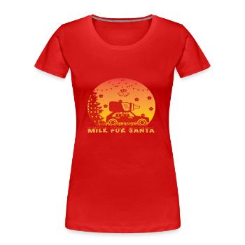 Milk for Santa - Frauen Premium Bio T-Shirt - Rot - Vorne - Mia (176cm)