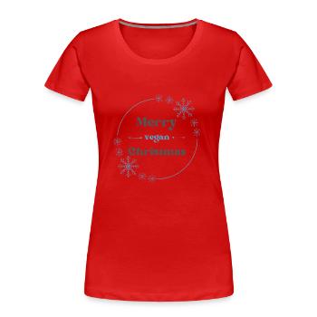Merry vegan Christmas - Women's Premium Organic T-Shirt - red - Front - Mia (176cm)