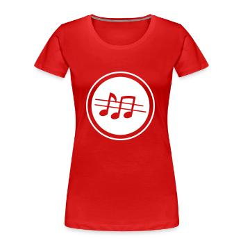 Partitions musicales - T-shirt bio Premium Femme - rouge - Devant - Mia (176cm)