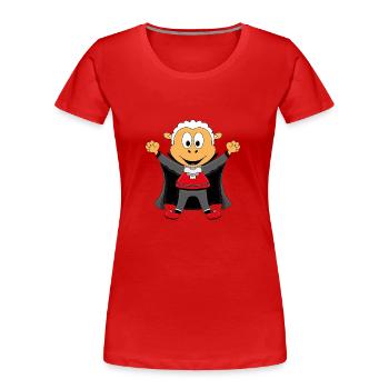 SCHAF - VAMPIR - DRACULA - HALLOWEEN - Frauen Premium Bio T-Shirt - Rot - Vorne - Mia (176cm)