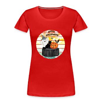 Joyeux halloween. Design amusant - T-shirt bio Premium Femme - rouge - Devant - Mia (176cm)