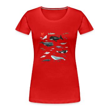 Marine life - Women's Premium Organic T-Shirt - red - Front - Mia (176cm)