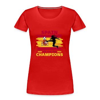 Spain Football 2022 supporter of Spain football - Women's Premium Organic T-Shirt - red - Front - Mia (176cm)