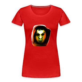 Hoody head: Orange - Frauen Premium Bio T-Shirt - Rot - Vorne - Mia (176cm)