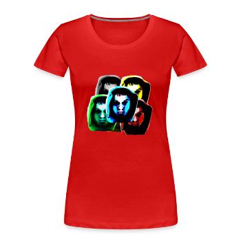 Hoody head: Multi - Frauen Premium Bio T-Shirt - Rot - Vorne - Mia (176cm)