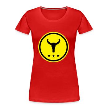 Bulle Skelett - Frauen Premium Bio T-Shirt - Rot - Vorne - Mia (176cm)