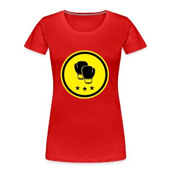Boxhandschuhe - Frauen Premium Bio T-Shirt - Rot - Vorne - Mia (176cm)