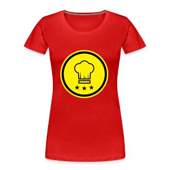 Chef chapeau de chef - T-shirt bio Premium Femme - rouge - Devant - Mia (176cm)