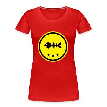 Fish Symbol Bone Bones - Women's Premium Organic T-Shirt - red - Front - Mia (176cm)