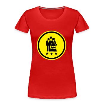 Paar Hochzeit Brautpaar - Frauen Premium Bio T-Shirt - Rot - Vorne - Mia (176cm)