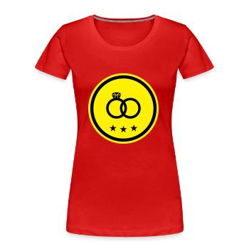 Wedding Rings Ring Wedding - Women's Premium Organic T-Shirt - red - Front - Mia (176cm)