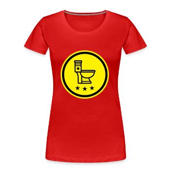 Wc Toilette - Frauen Premium Bio T-Shirt - Rot - Vorne - Mia (176cm)