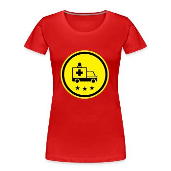 Krankenwagen Ambulance - Frauen Premium Bio T-Shirt - Rot - Vorne - Mia (176cm)