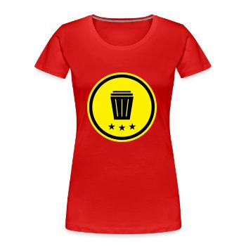 Icône de poubelle - T-shirt bio Premium Femme - rouge - Devant - Mia (176cm)