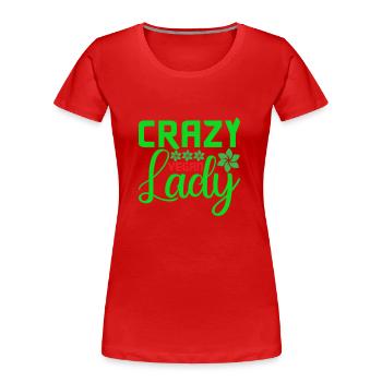 Crazy Vegan Lady - Frauen Premium Bio T-Shirt - Rot - Vorne - Mia (176cm)