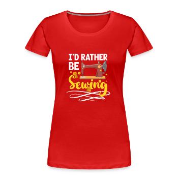 Seamstress Needle Knitting Custom Tailor - Women's Premium Organic T-Shirt - red - Front - Mia (176cm)
