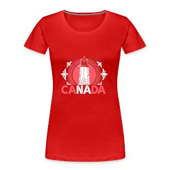 Feuille d’érable du Canada - T-shirt bio Premium Femme - rouge - Devant - Mia (176cm)