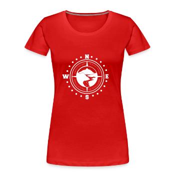 Camp Compass - Women's Premium Organic T-Shirt - red - Front - Mia (176cm)