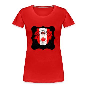 Kanada, Ahornblatt. - Frauen Premium Bio T-Shirt - Rot - Vorne - Mia (176cm)