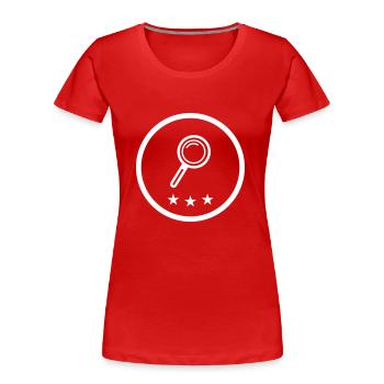 Lupe Symbol - Frauen Premium Bio T-Shirt - Rot - Vorne - Mia (176cm)