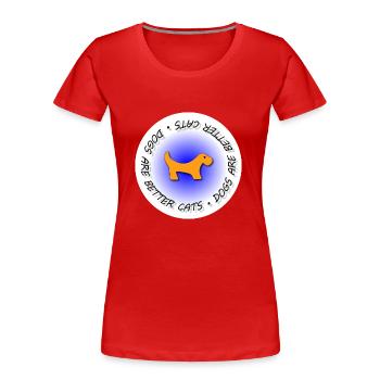 Only for dog lovers - Women's Premium Organic T-Shirt - red - Front - Mia (176cm)
