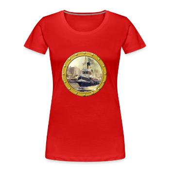 Remorqueurs à vapeur - T-shirt bio Premium Femme - rouge - Devant - Mia (176cm)