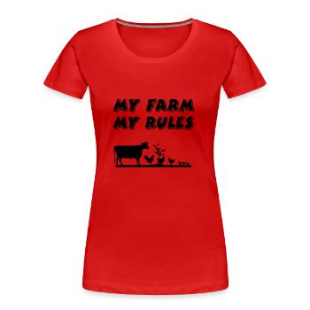 Bauernhof - Frauen Premium Bio T-Shirt - Rot - Vorne - Mia (176cm)
