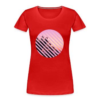 T-Shirt Urlaub Strand Palmen Ferien Sommer Sonne - Frauen Premium Bio T-Shirt - Rot - Vorne - Mia (176cm)