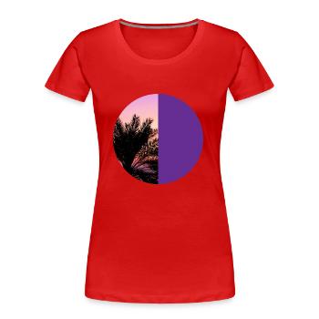 T-Shirt Urlaub Strand Palmen Ferien Sommer Sonne - Frauen Premium Bio T-Shirt - Rot - Vorne - Mia (176cm)