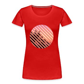 T-Shirt Urlaub Strand Palmen Ferien Sommer Sonne - Frauen Premium Bio T-Shirt - Rot - Vorne - Mia (176cm)