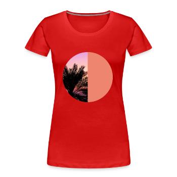 T-Shirt Urlaub Strand Palmen Ferien Sommer Sonne - Frauen Premium Bio T-Shirt - Rot - Vorne - Mia (176cm)
