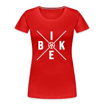 Bike Bike Gravelbike Bike Chain Bike Tour - Women's Premium Organic T-Shirt - red - Front - Mia (176cm)