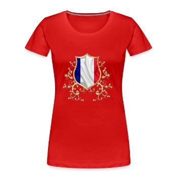 France French Paris France Europe Eiffel Tower - Women's Premium Organic T-Shirt - red - Front - Mia (176cm)